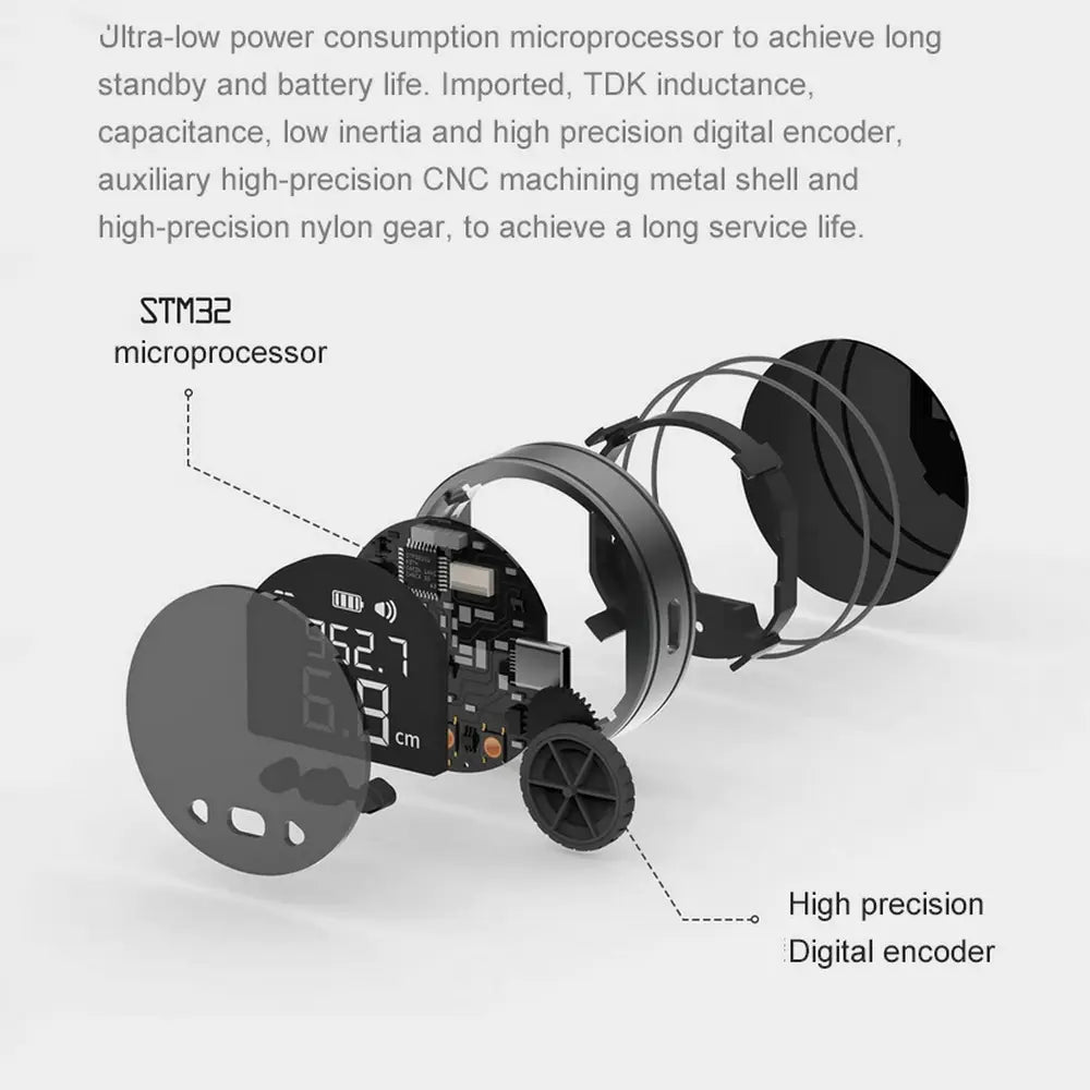 Compact 8-function mini measuring device with long battery