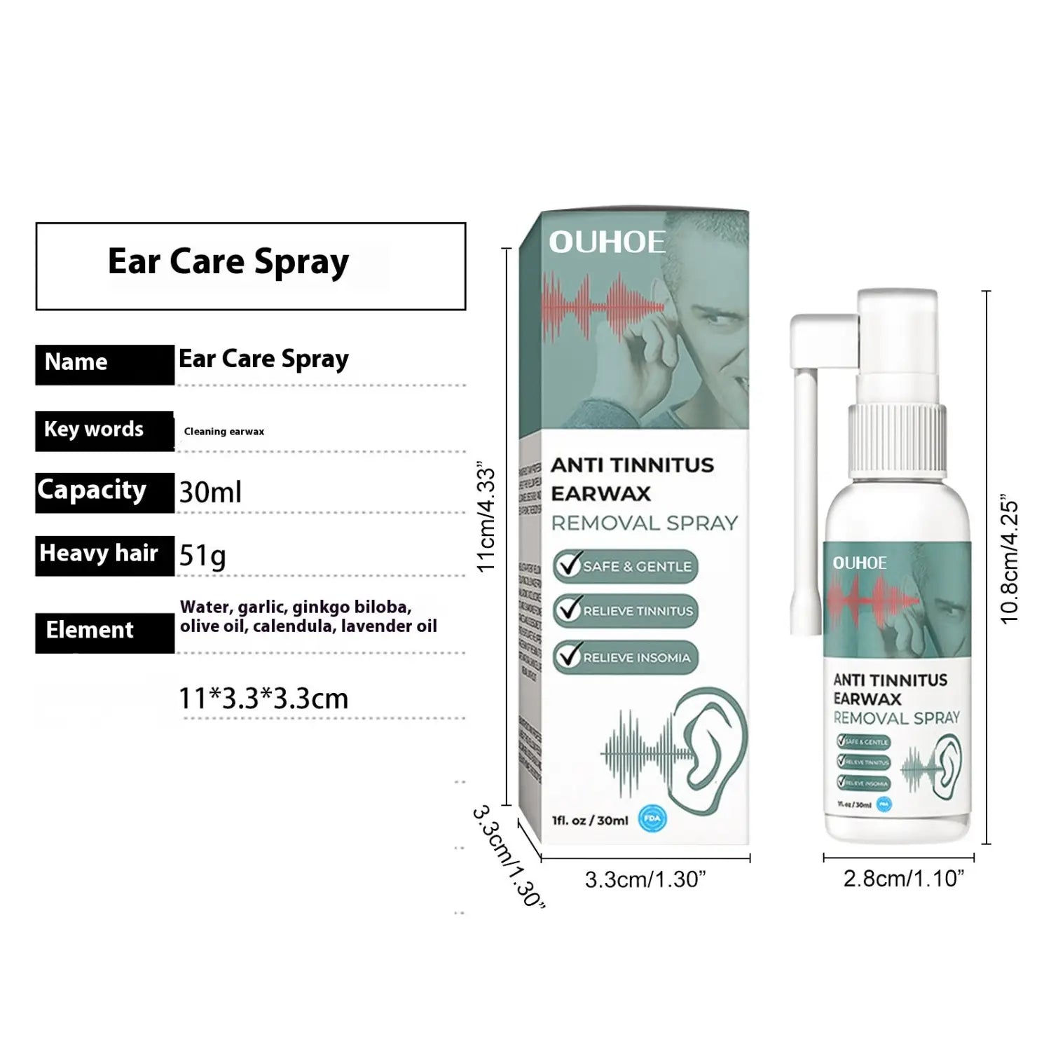 Deep cleaning ear care spray 30ml