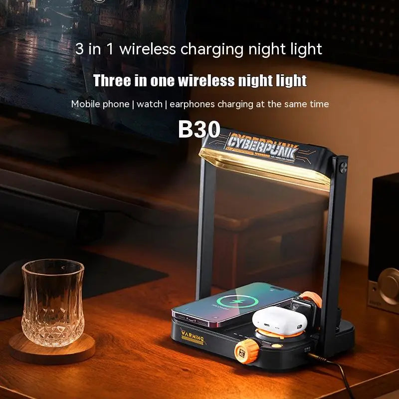 3-in-1 multifunctional wireless charger with integrated