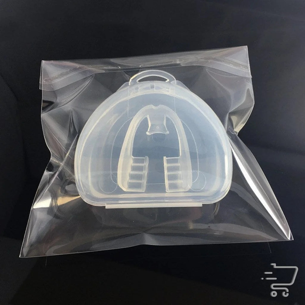 Clear plastic dental retainer case with transparent Adult EVA Night Guard for teeth protection