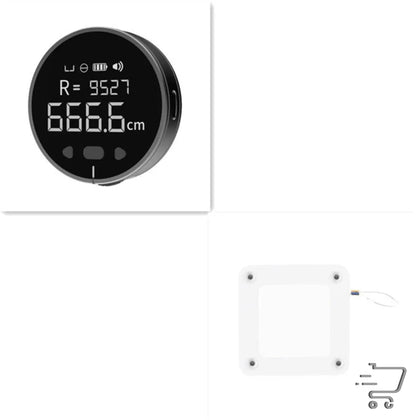 Circular digital display on Compact 8-Function Mini Measuring Device measuring in centimeters