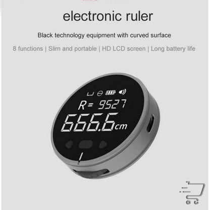 Circular electronic ruler with digital display for Compact 8-Function Mini Measuring Device