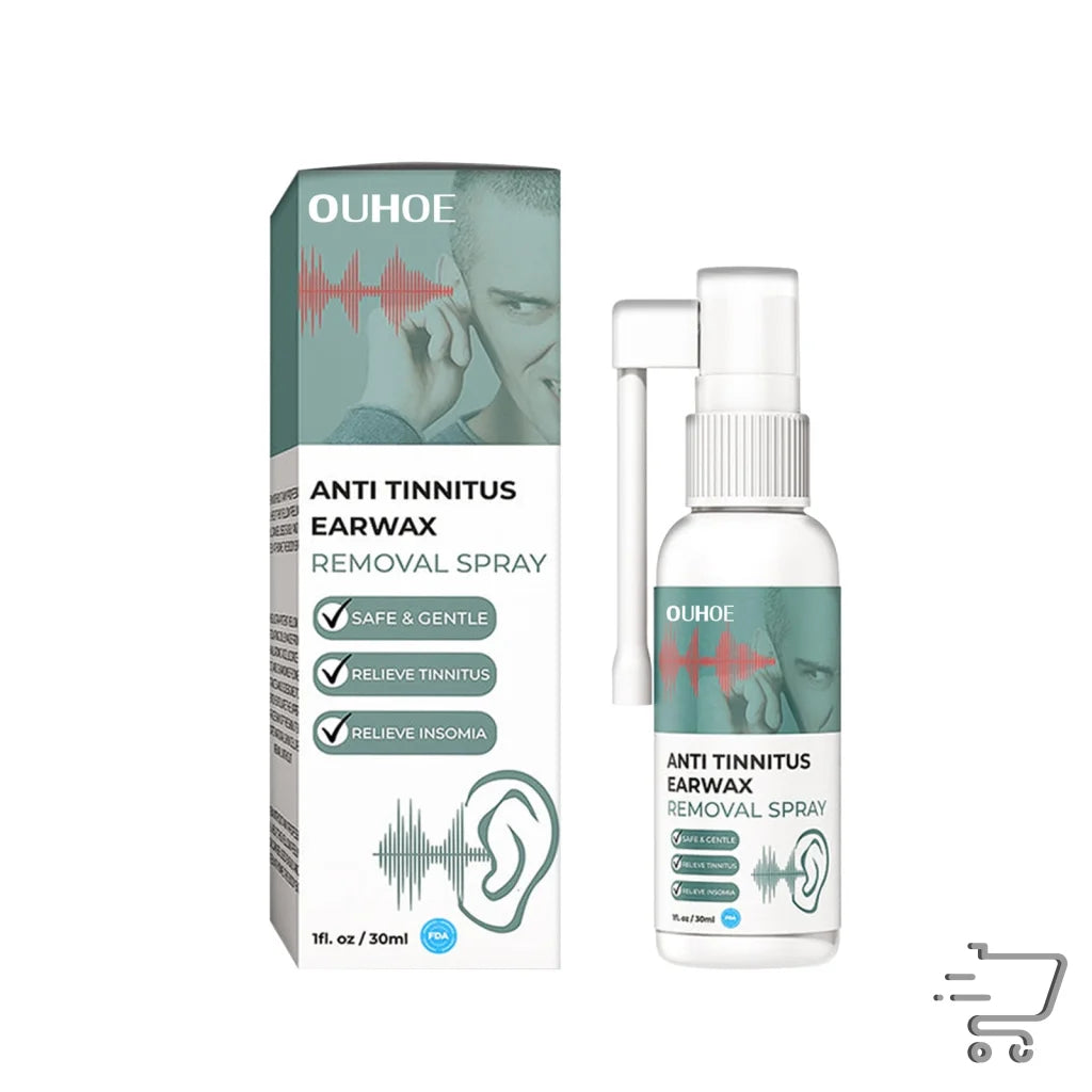 Anti-tinnitus Deep Cleaning Ear Care Spray 30ml with packaging box displayed