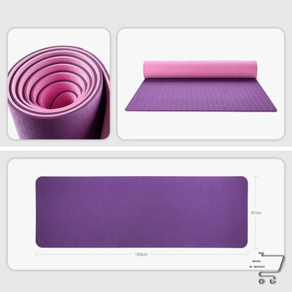 Eco-friendly yoga towel in purple and pink, 183cm x 61cm for fitness and dance