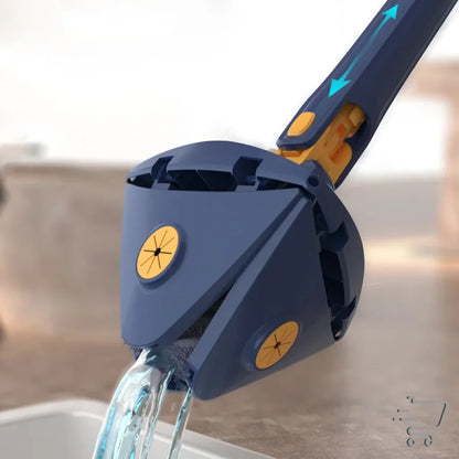 Shark-shaped faucet attachment with yellow accents for easy cleaning and water dispensing