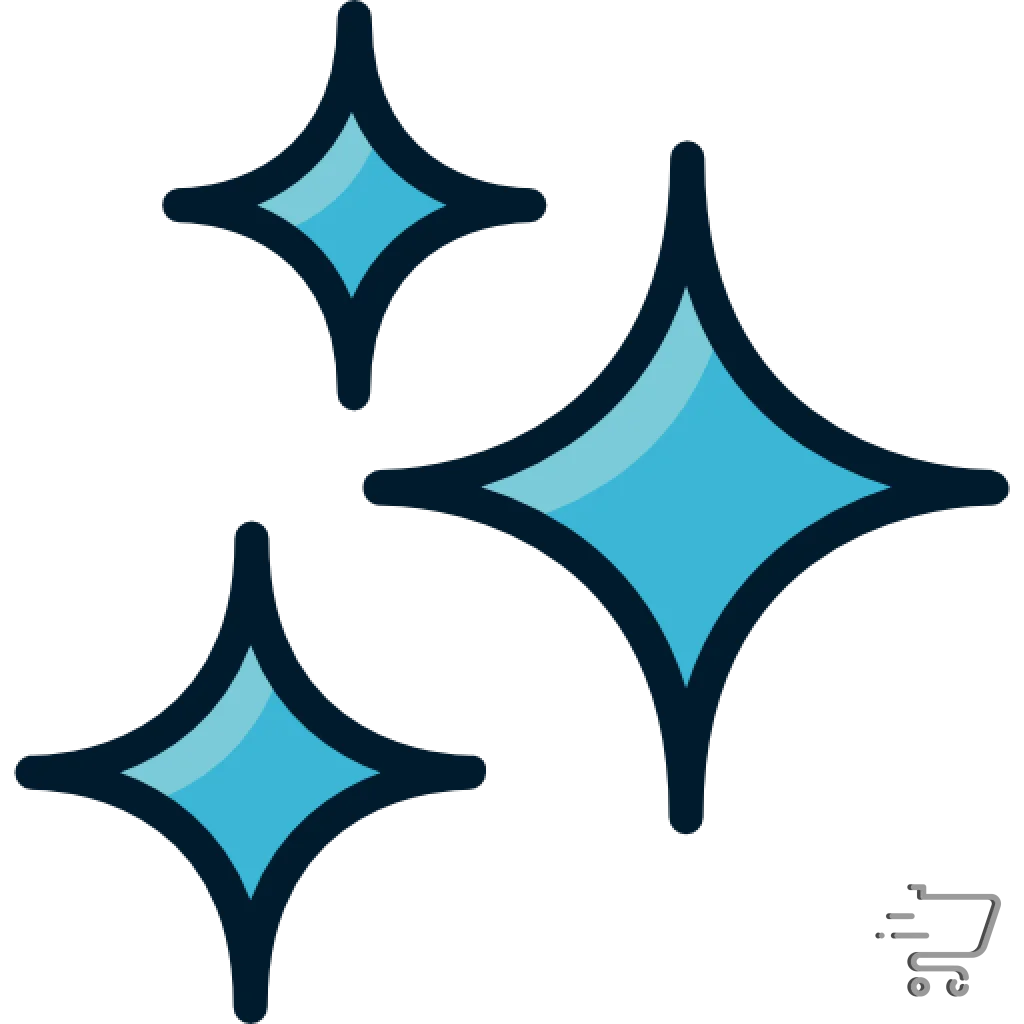 Three stylized blue stars arranged in a triangle for Effortless Cleaning product