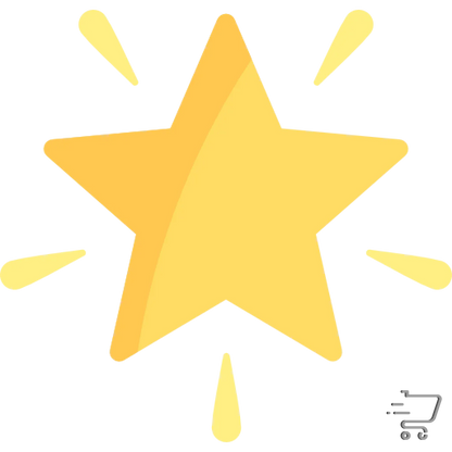 Yellow star with five points and radiating beams for Effortless Cleaning product