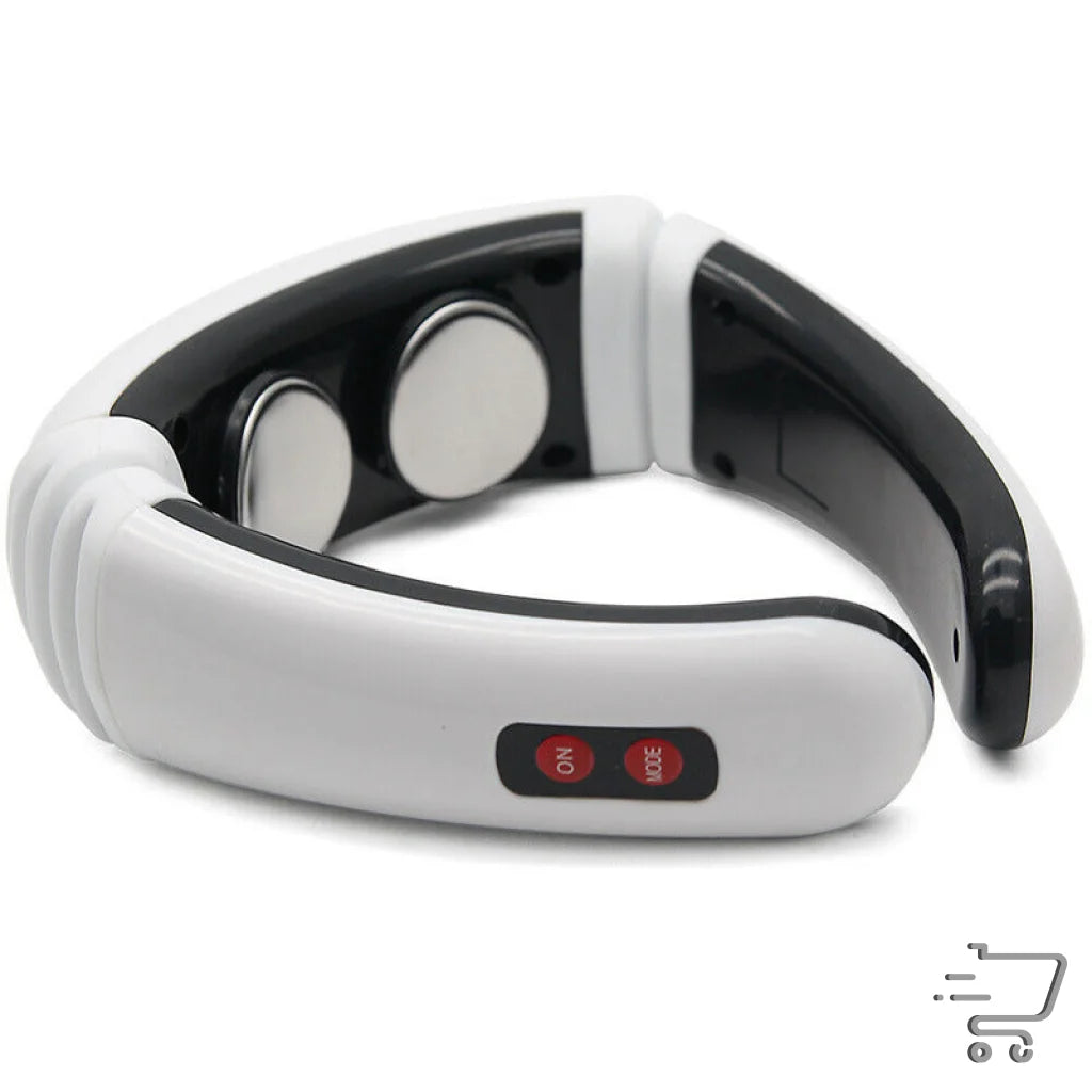 Electric Pulse Massager with Six Massage Modes and Cupping Mode, white exterior, LED display