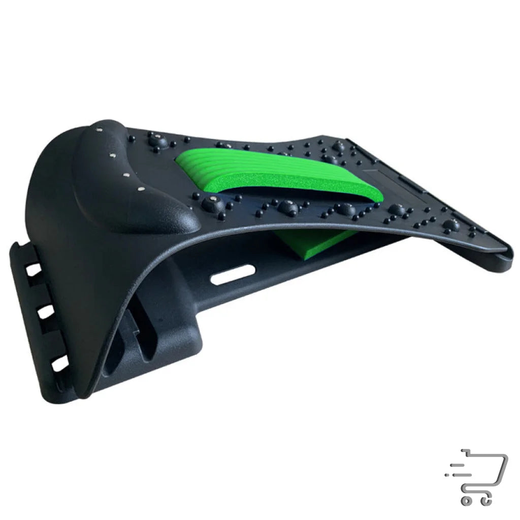 Bicycle fender with black body and green accent for ergonomic self-massage device