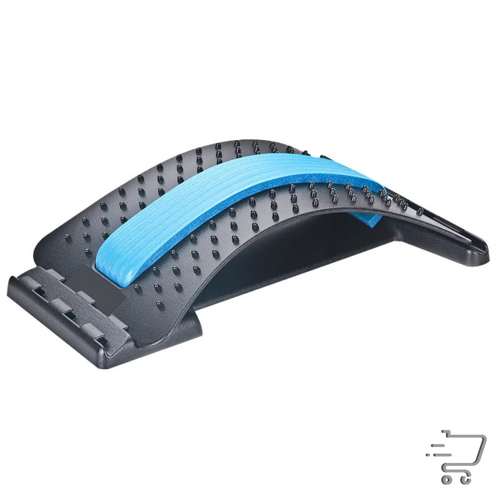 Back stretcher device with cushioned support for ergonomic self-massage and spinal alignment