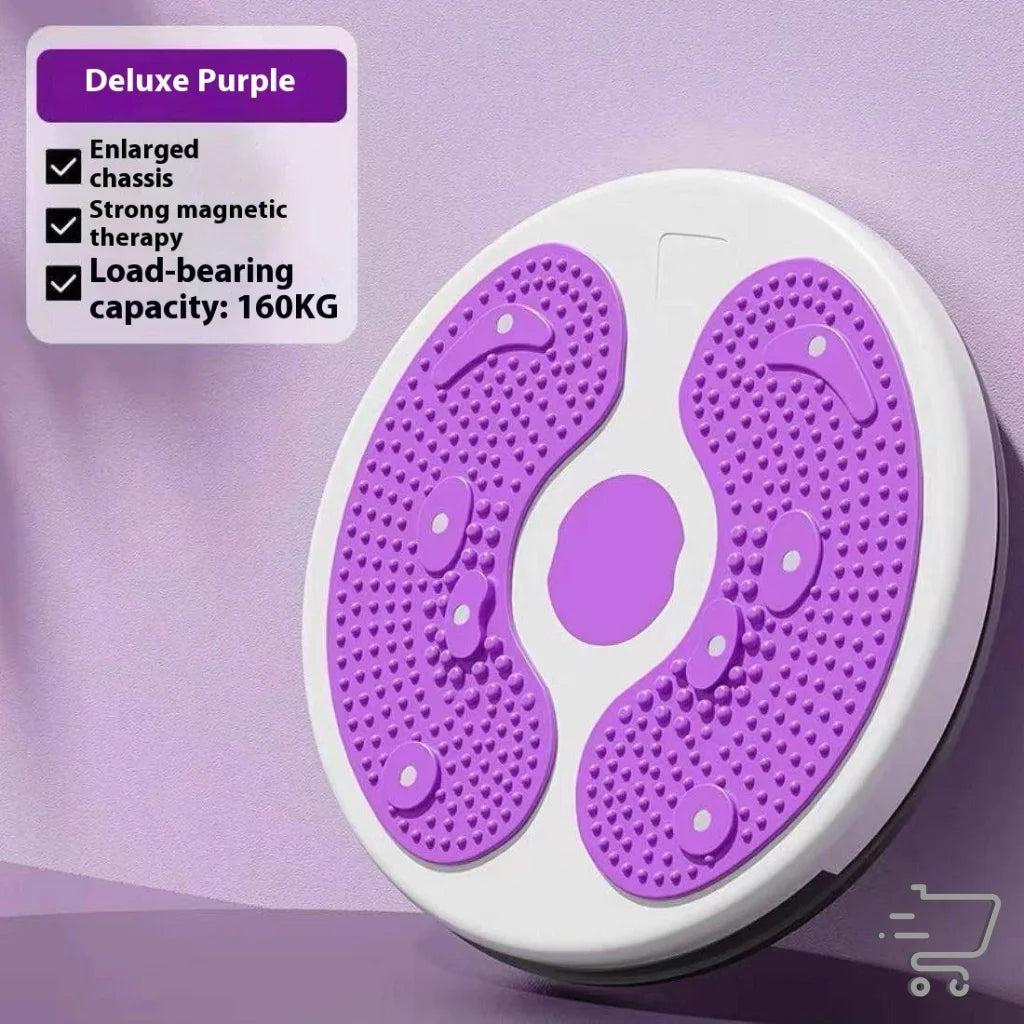 Circular purple and white spinning disc for running and dance sports with textured pads