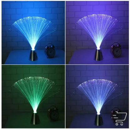 Fiber optic lamp with colorful light streams for enchanting, vibrant home decor