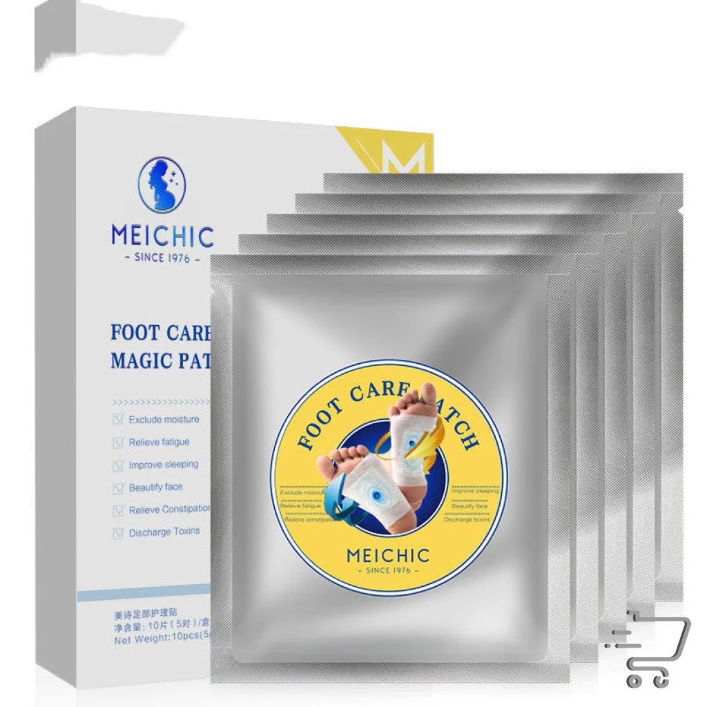 Meishi Universal Foot Care Paste Soothing Foot Patch box and individual packets