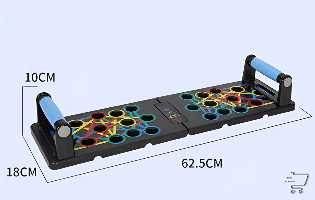 Foldable Push Up Support Training Board with Magnetic Locking and Color-Coded Grips