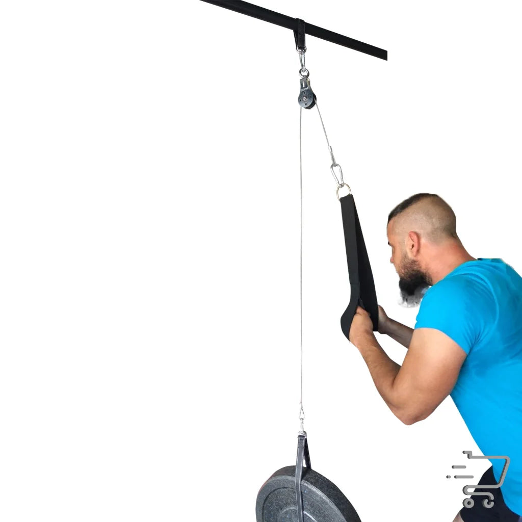 Triceps Strap with Wire Rope and Dumbbell Tray for effective strength training exercises