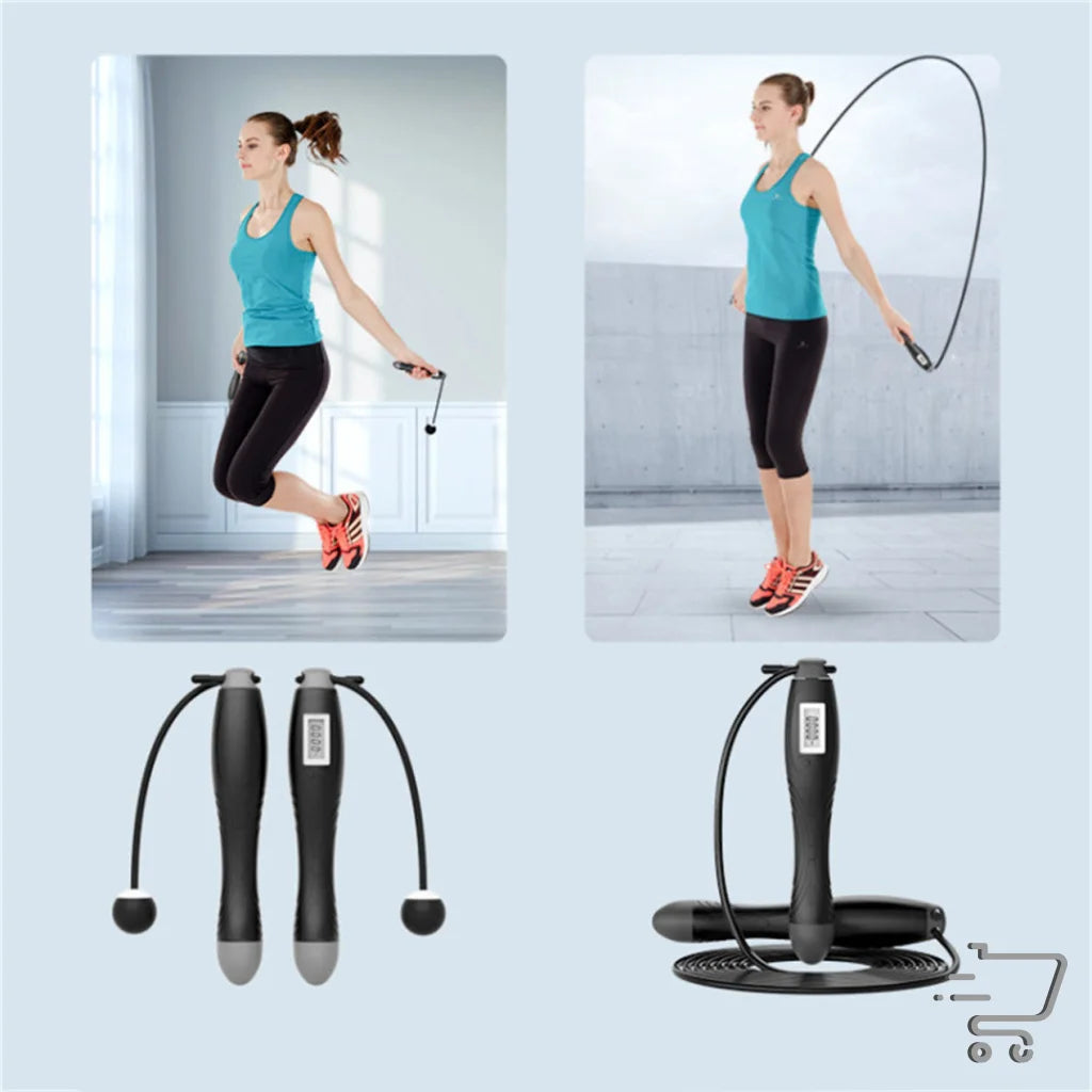 Cordless skipping rope with digital counter from Two Keys for fitness workouts