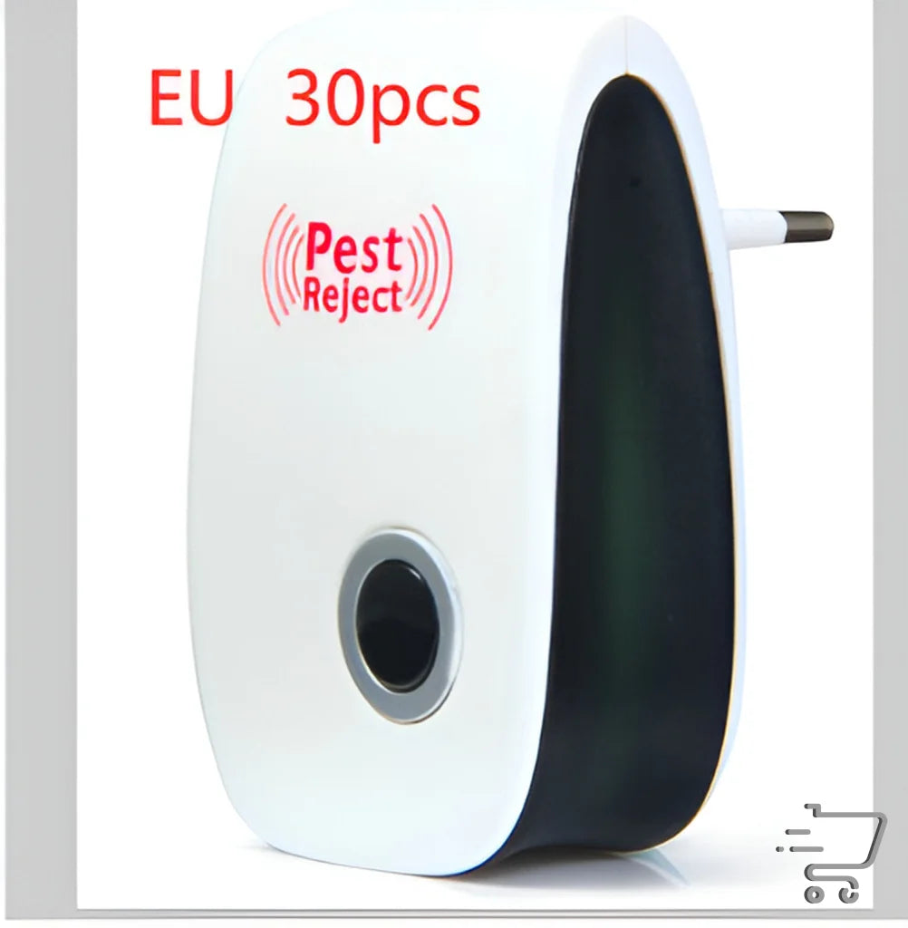 Electronic pest repellent device with black and white design for optimal power socket installation