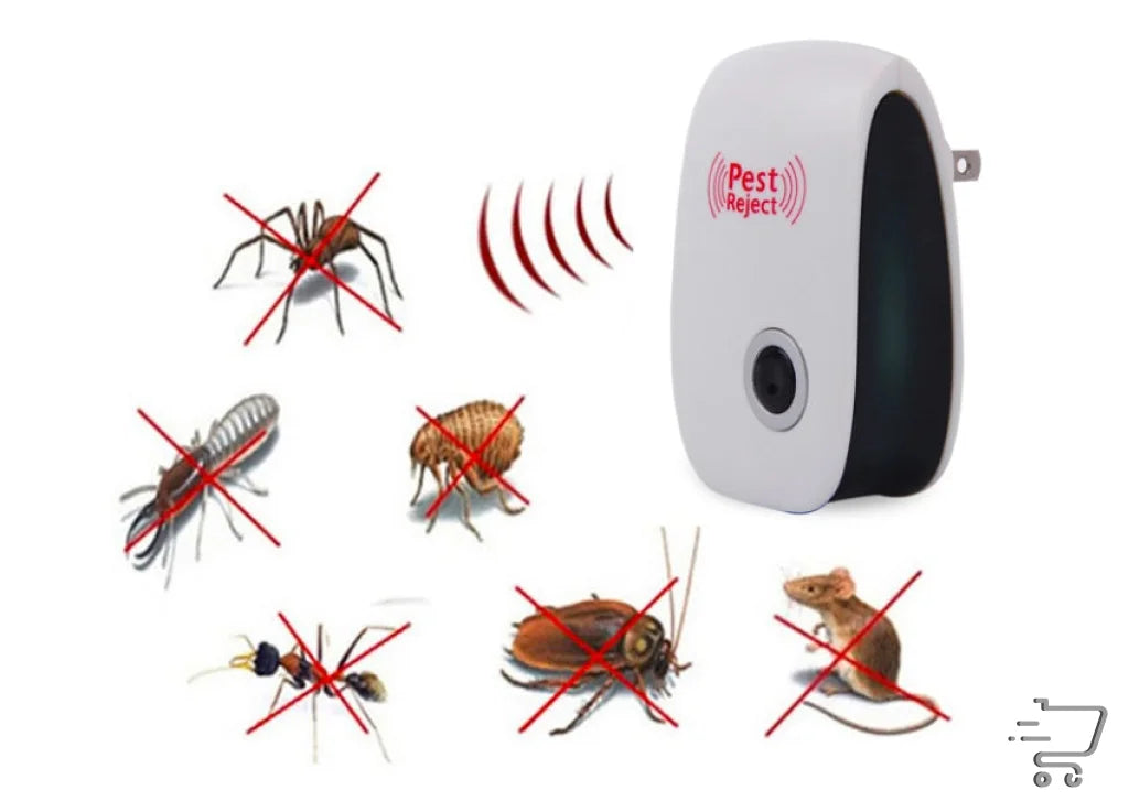 Electronic Pest Repellent Device with Pest Reject branding for optimal power socket installation