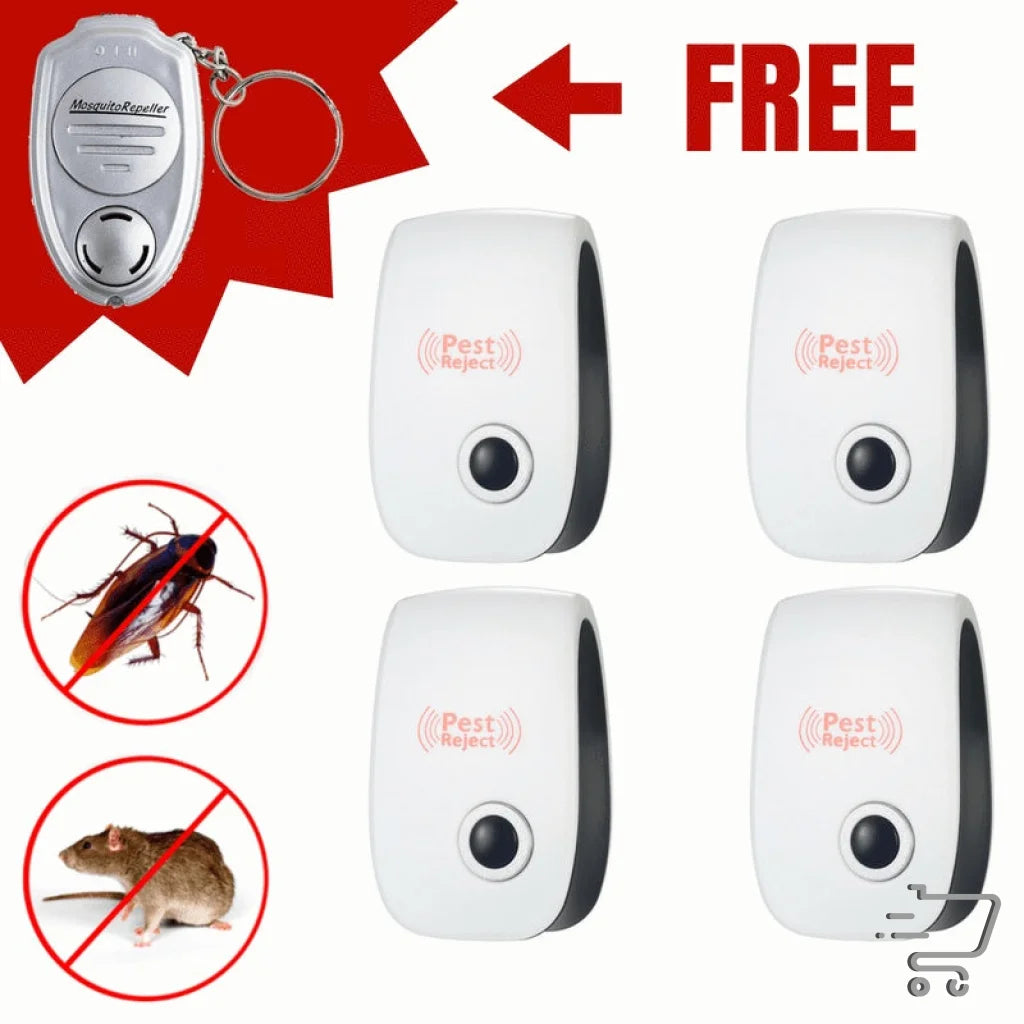 Ultrasonic pest repellent devices with free electronic keychain for optimal power socket use