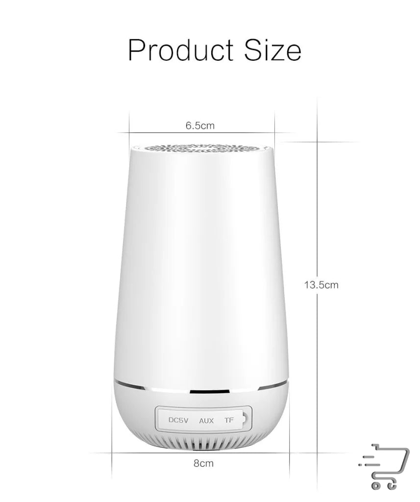 White cylindrical device labeled as air purifier or humidifier for Ultimate USB Charger