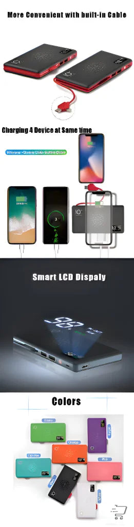 Collage of colorful smartphone accessories and power banks for Ultimate Wireless Charger