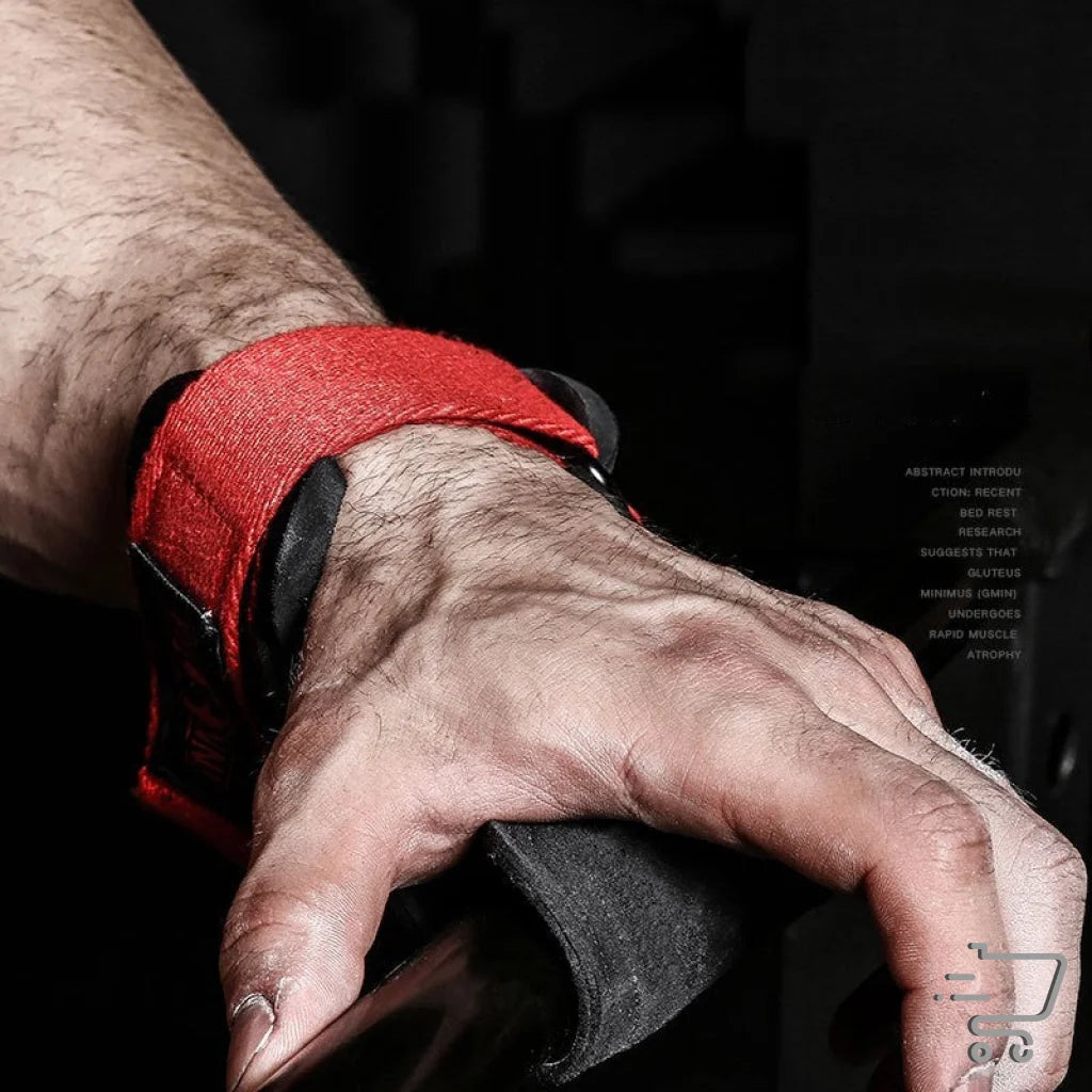 Hand wrapped in red boxing wrist wraps, part of versatile black protective gear