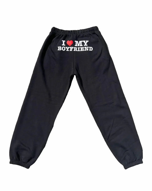Y2k ’i love my boyfriend’ printed sweatpants: vintage